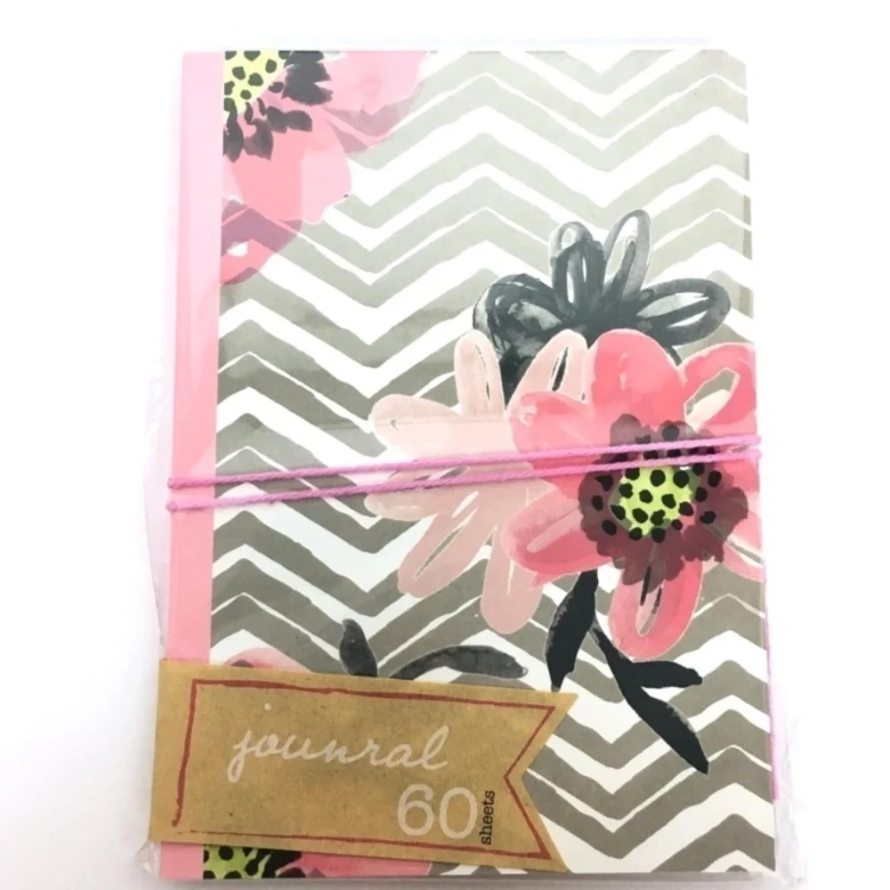 Floral Stationery Set Journal Notepad Macaroon Erasers Gift Tags Page Flags NWT